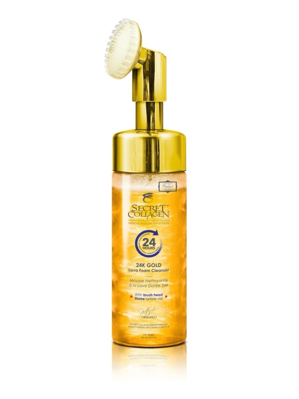 NWT Secret Collagen 24K Gold Lava Foam Cleanser - Gold $124 retail